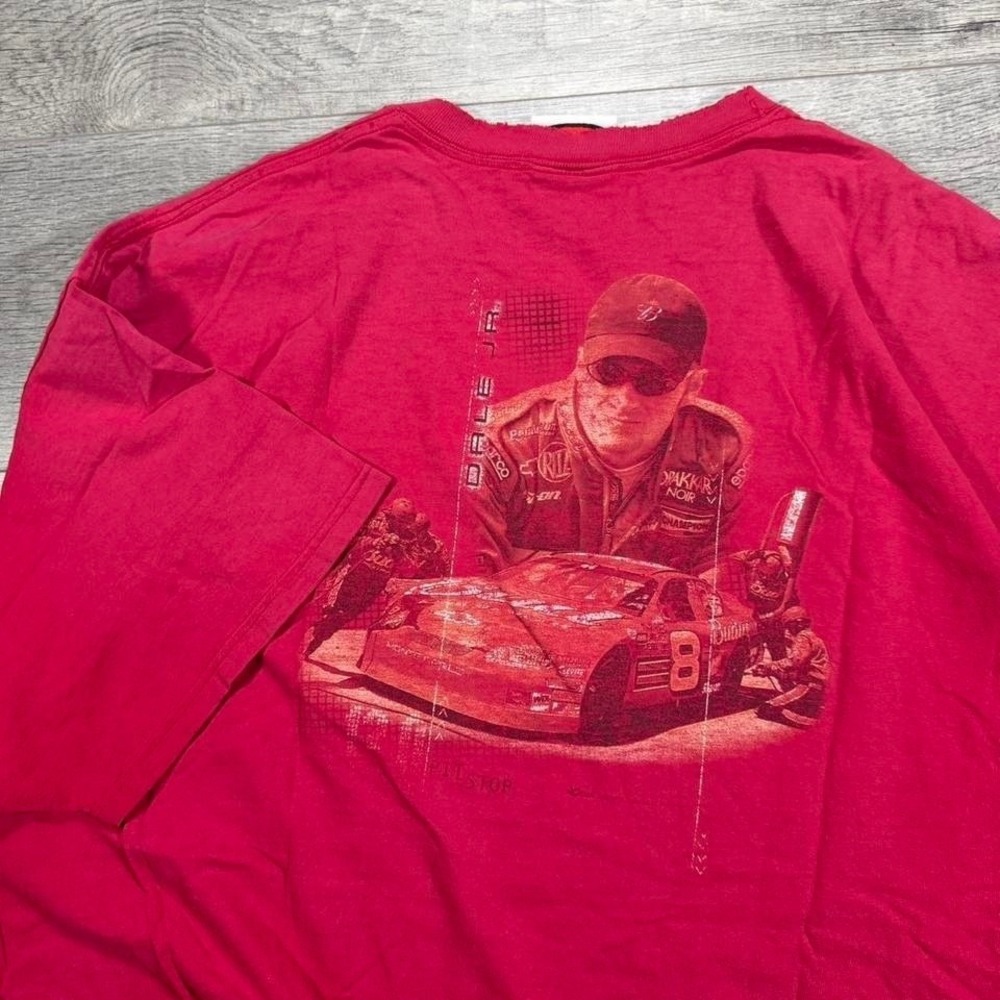 Vintage 2000s distressed faded Dale Earnhardt Junior, Red NASCAR Size XXL